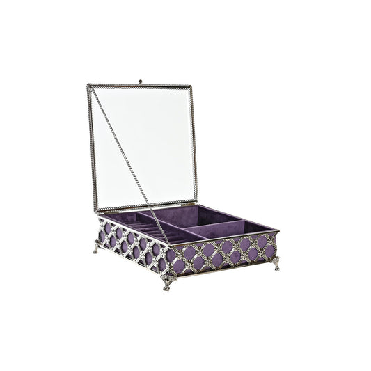 JOYERO METAL CRISTAL 22X22X7 LILA