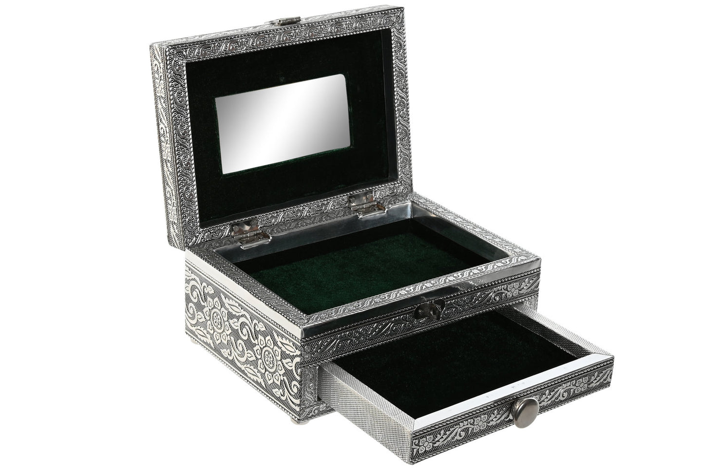 JOYERO MADERA ALUMINIO 17:5X12:5X8:5 PAVO REAL