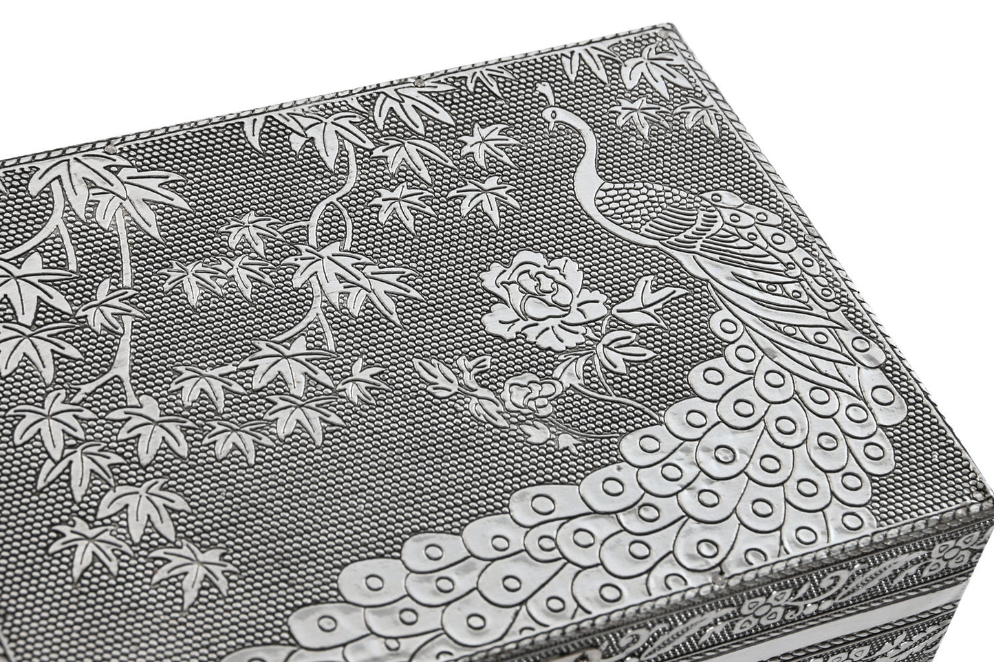 JOYERO MADERA ALUMINIO 17:5X12:5X8:5 PAVO REAL