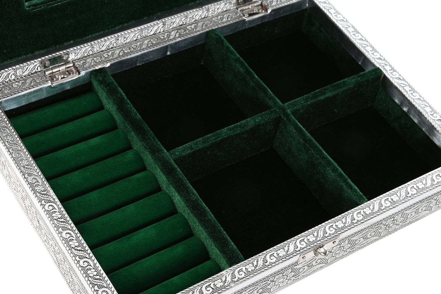 JOYERO MADERA ALUMINIO 27:5X20X5:4 PAVO REAL