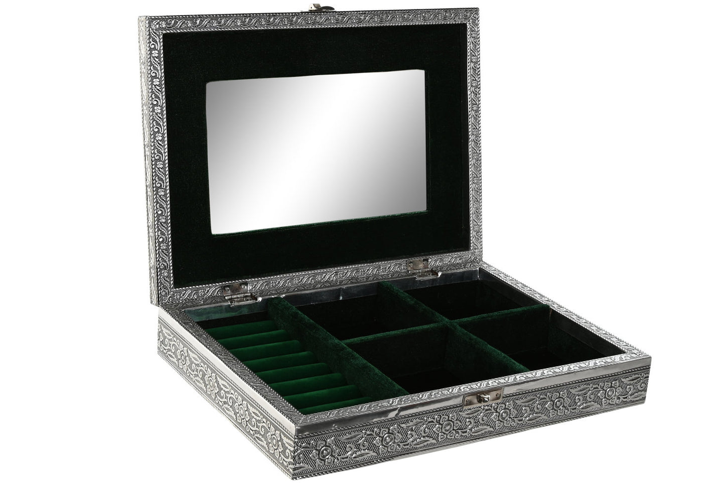 JOYERO MADERA ALUMINIO 27:5X20X5:4 PAVO REAL