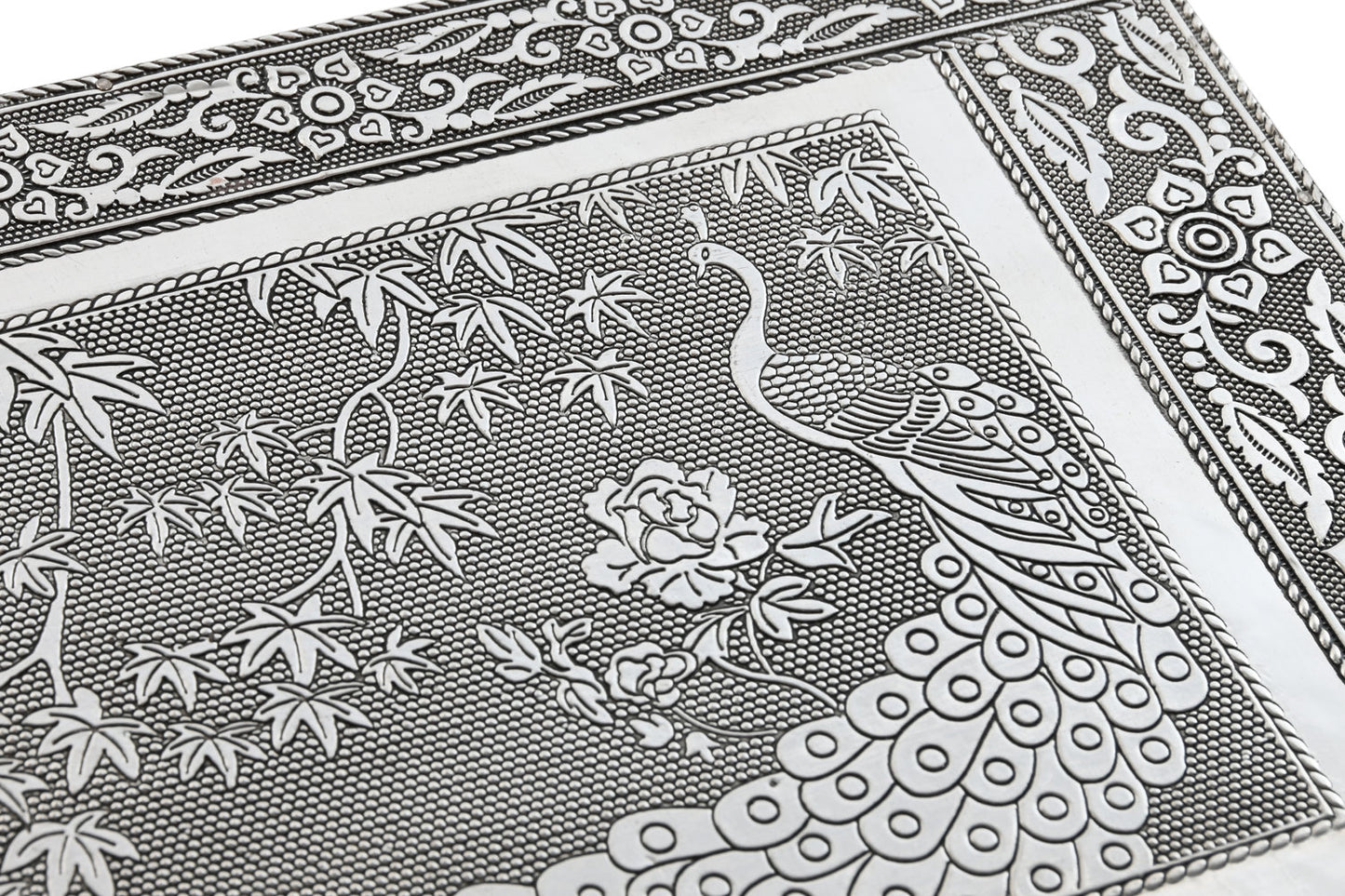 JOYERO MADERA ALUMINIO 27:5X20X5:4 PAVO REAL