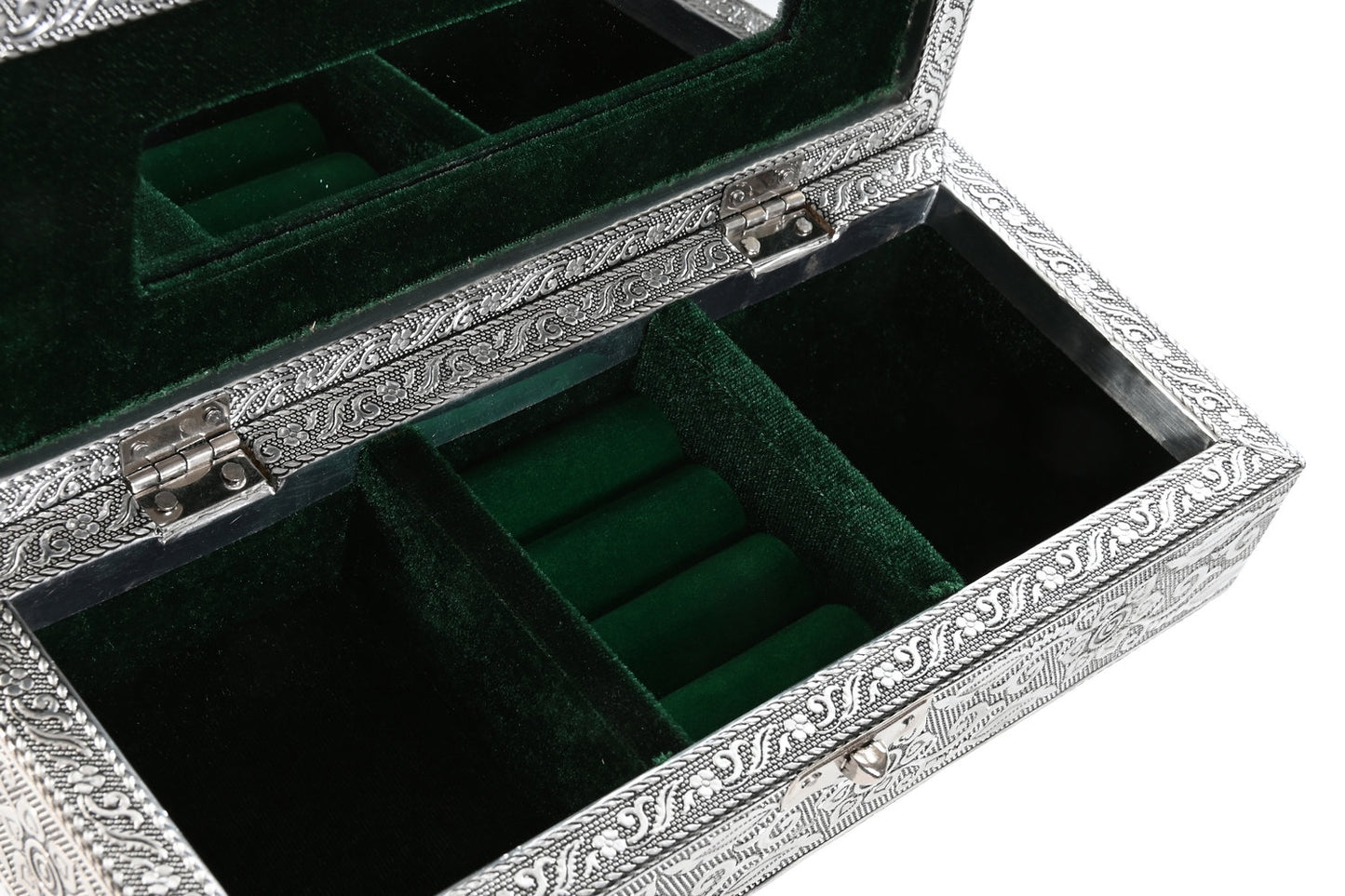 JOYERO MADERA ALUMINIO 22:5X10X6:5 PAVO REAL