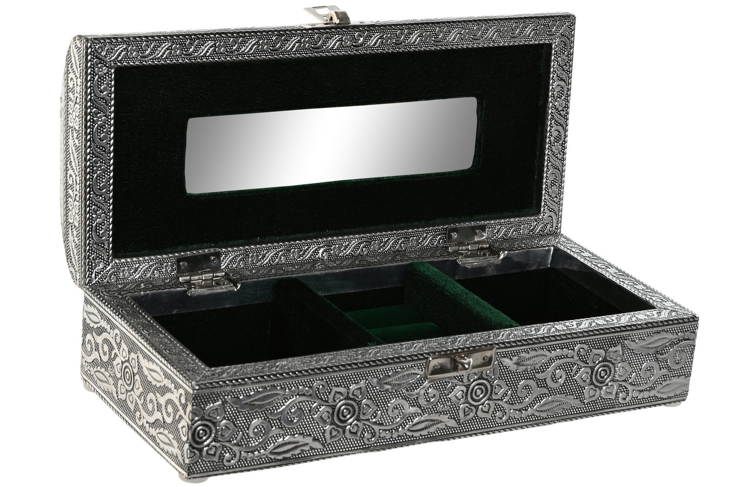 JOYERO MADERA ALUMINIO 22:5X10X6:5 PAVO REAL