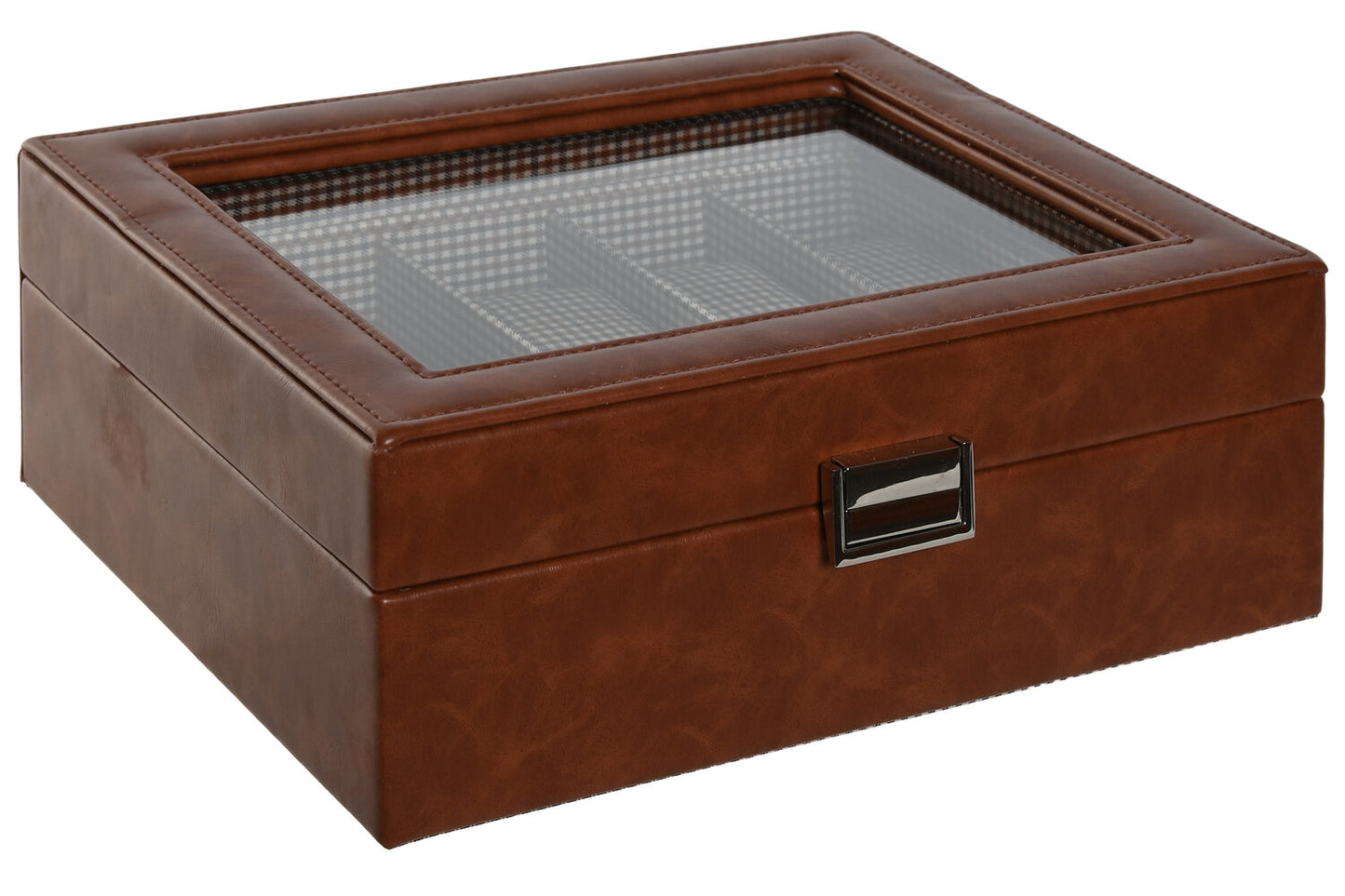 JOYERO PU CRISTAL 26X20X9 MARRON