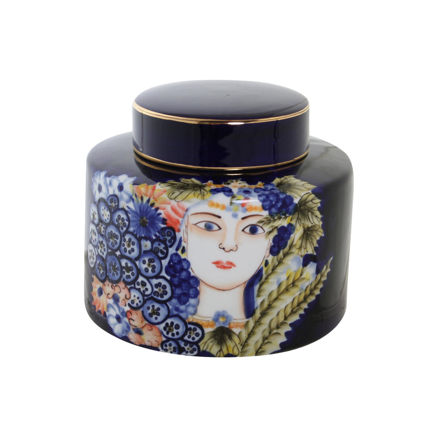 JARRON PORCELANA 17X17X16 CARA MULTICOLOR