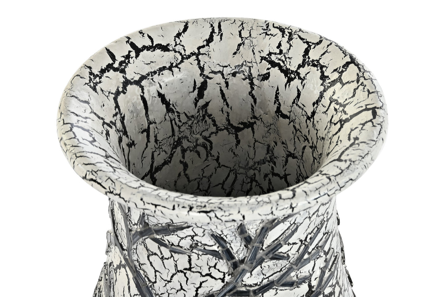 JARRON CRISTAL TERRACOTA 29X29X60 ARBOL BLANCO