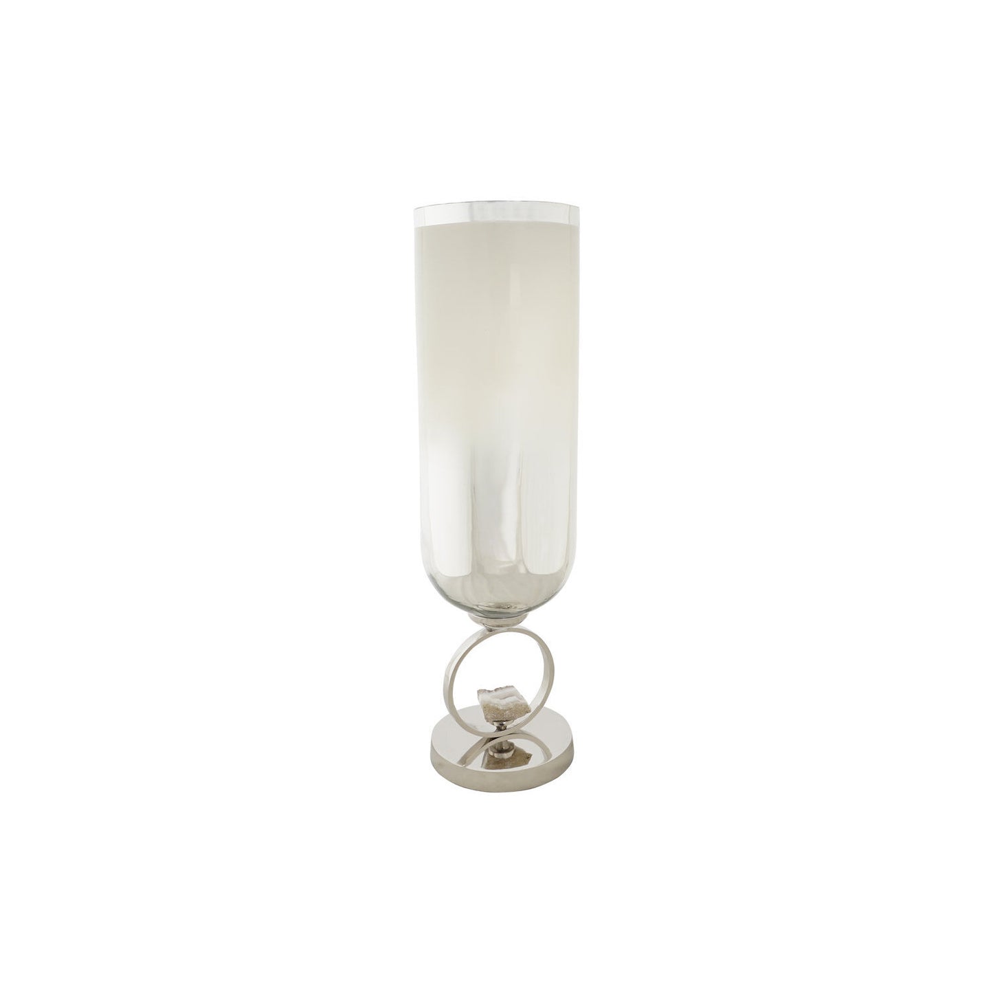 JARRON CRISTAL ALUMINIO 15X15X56 CHAMPAN