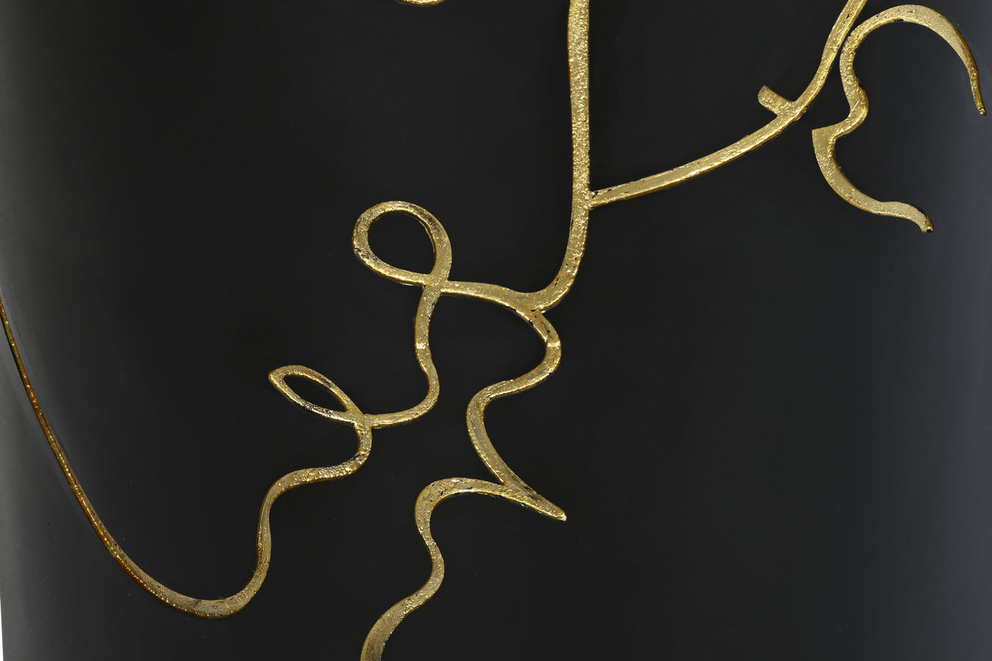 JARRON RESINA 35X35X90 BESO MATE NEGRO