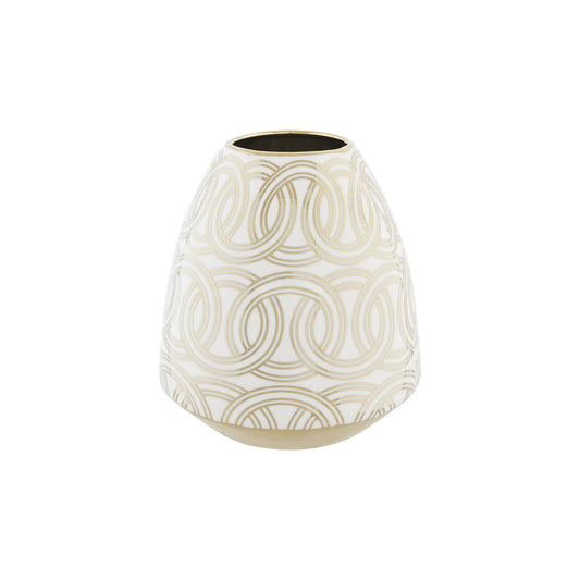 JARRON PORCELANA 16X16X18 CROMADO BLANCO