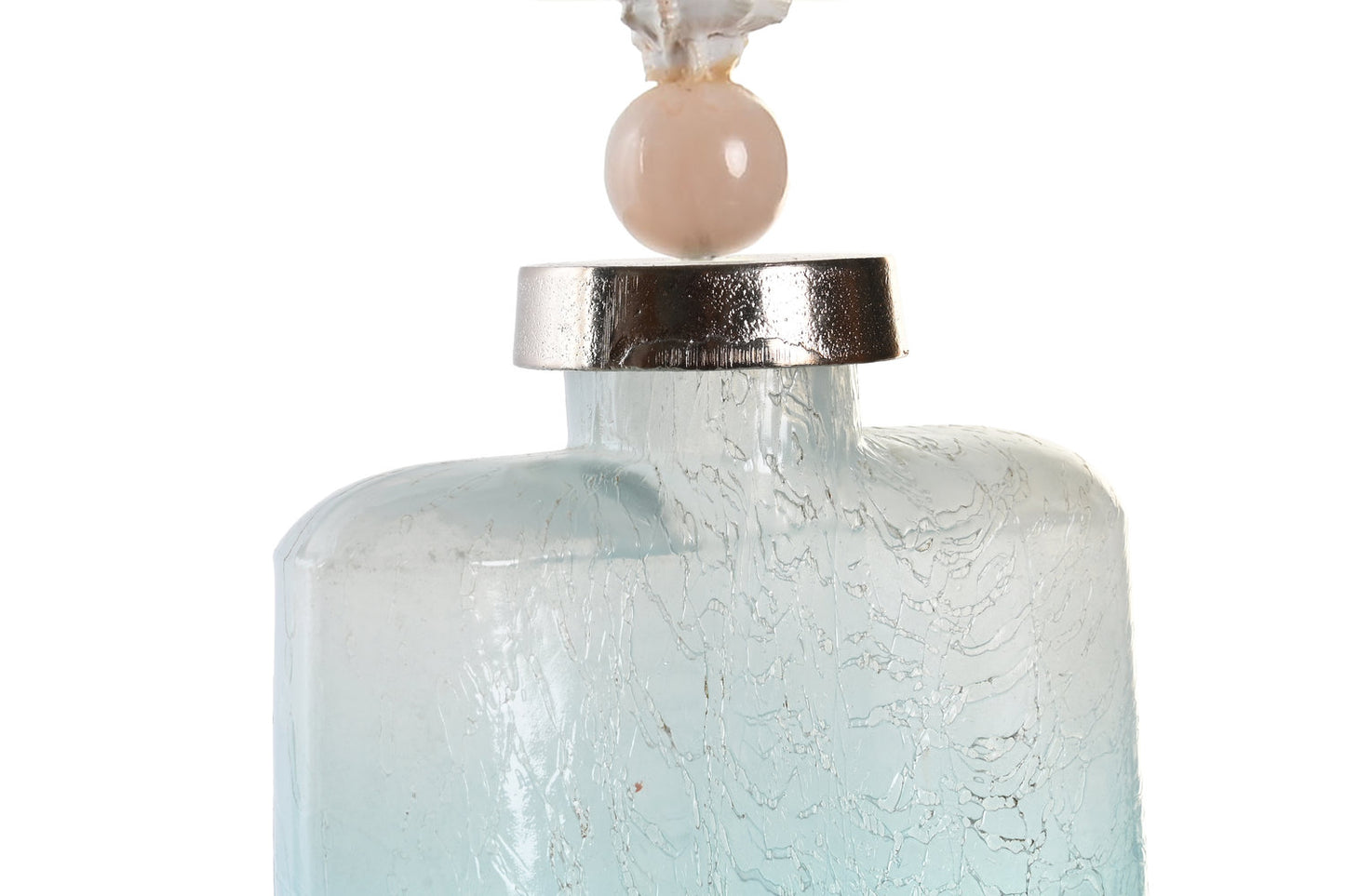 JARRON CRISTAL ALUMINIO 9X17X43 CONCHA AZUL