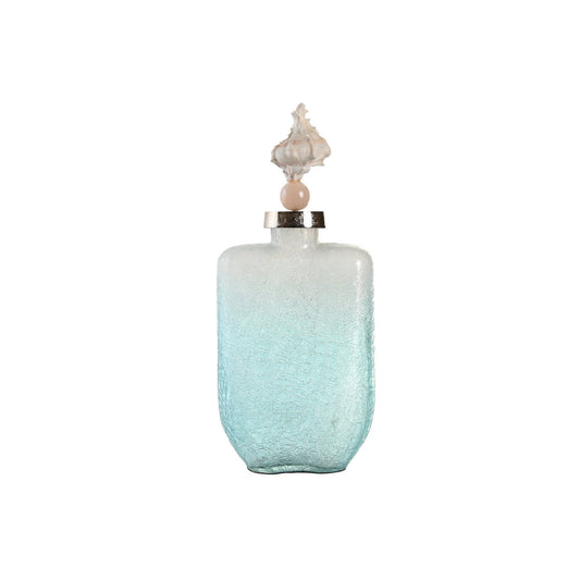 JARRON CRISTAL ALUMINIO 9X16X36 CONCHA AZUL