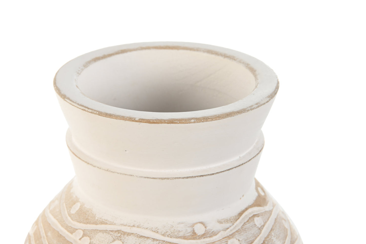 JARRON MANGO 15X15X38 NATURAL BLANCO