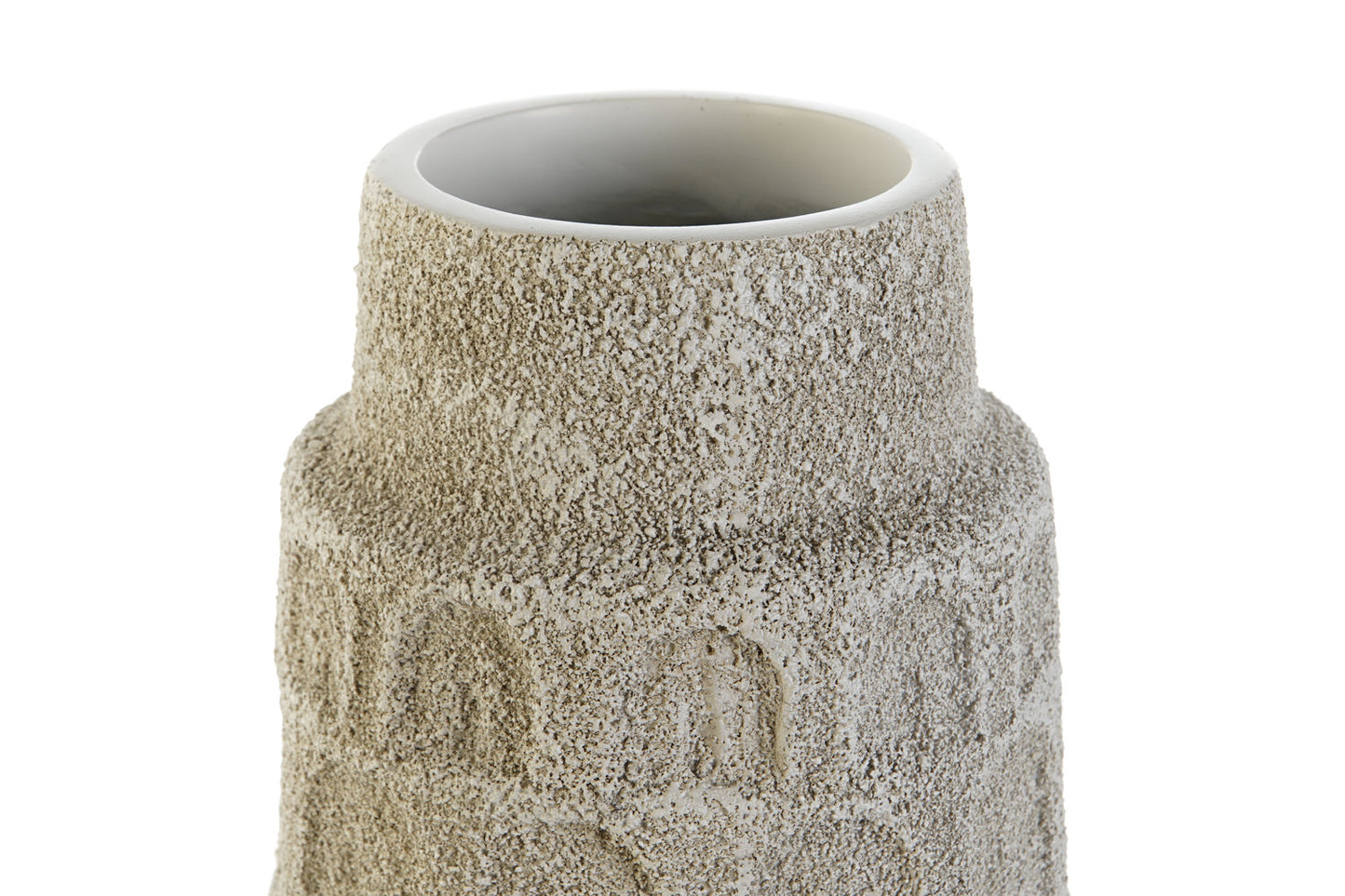 JARRON RESINA 15X15X41 RUGOSO BLANCO