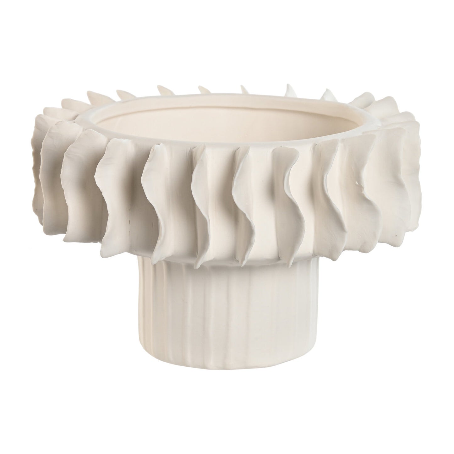 CENTRO MESA CERAMICA 22X22X14 ONDAS ARTESANAL