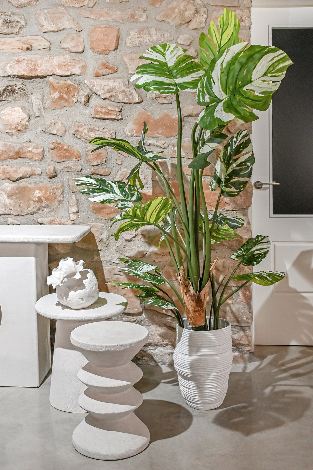 JARRON CERAMICA 27X27X37 BLANCO