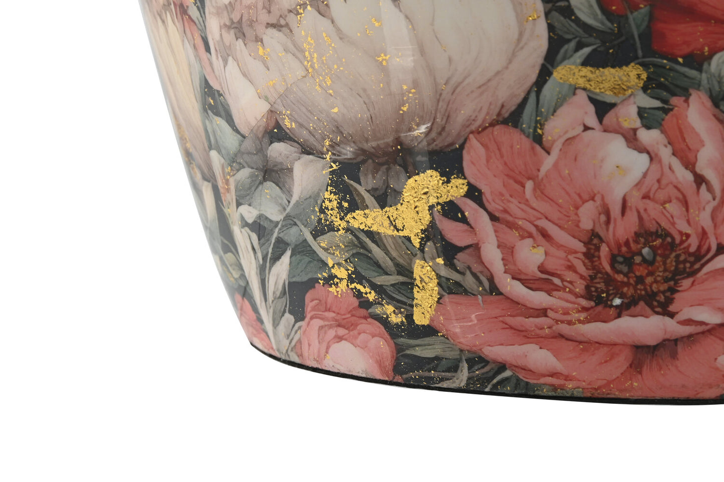 JARRON METAL 33X33X35 FLORES ROSA