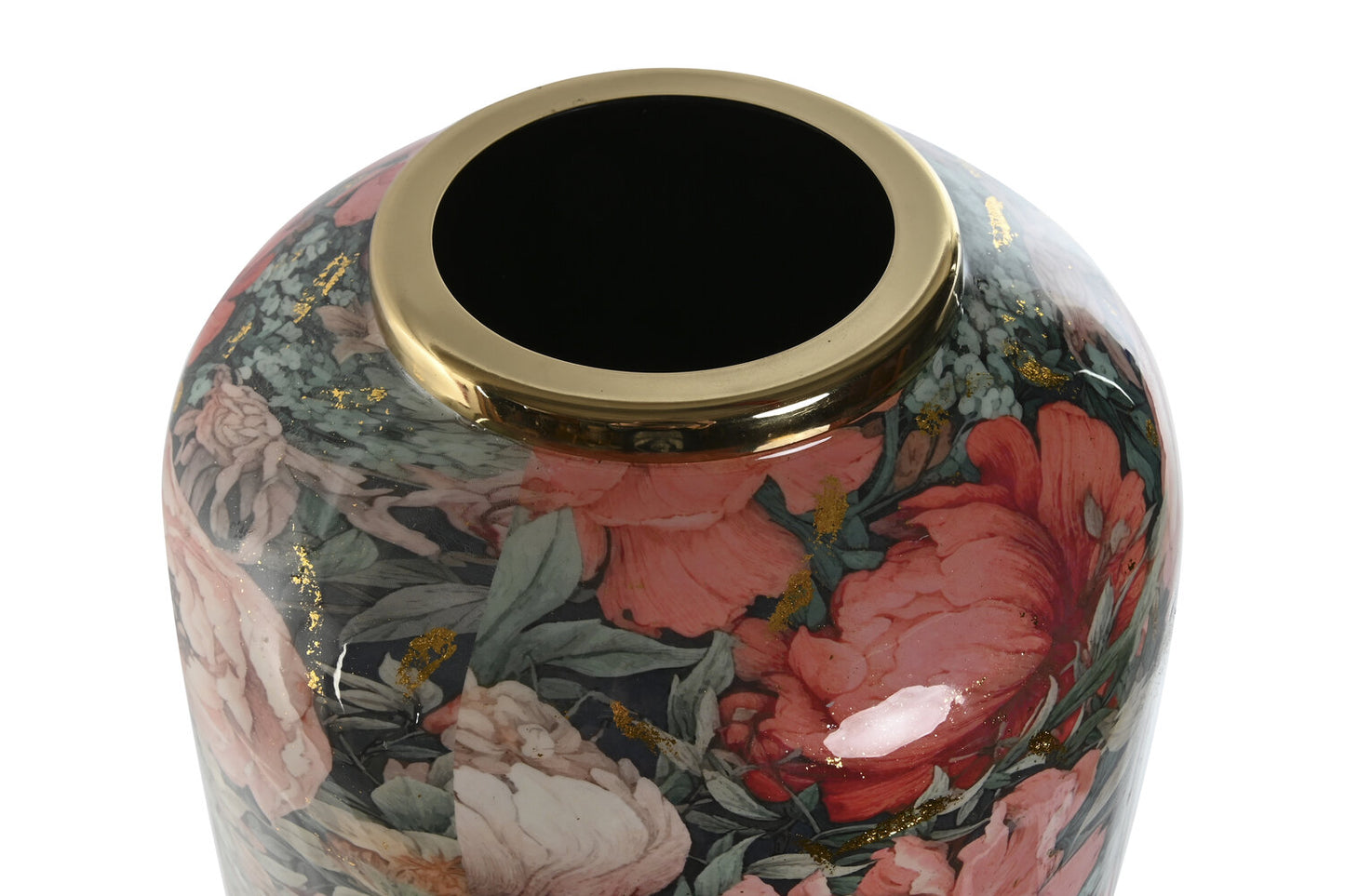 JARRON METAL 25X25X69:3 FLORES ROSA