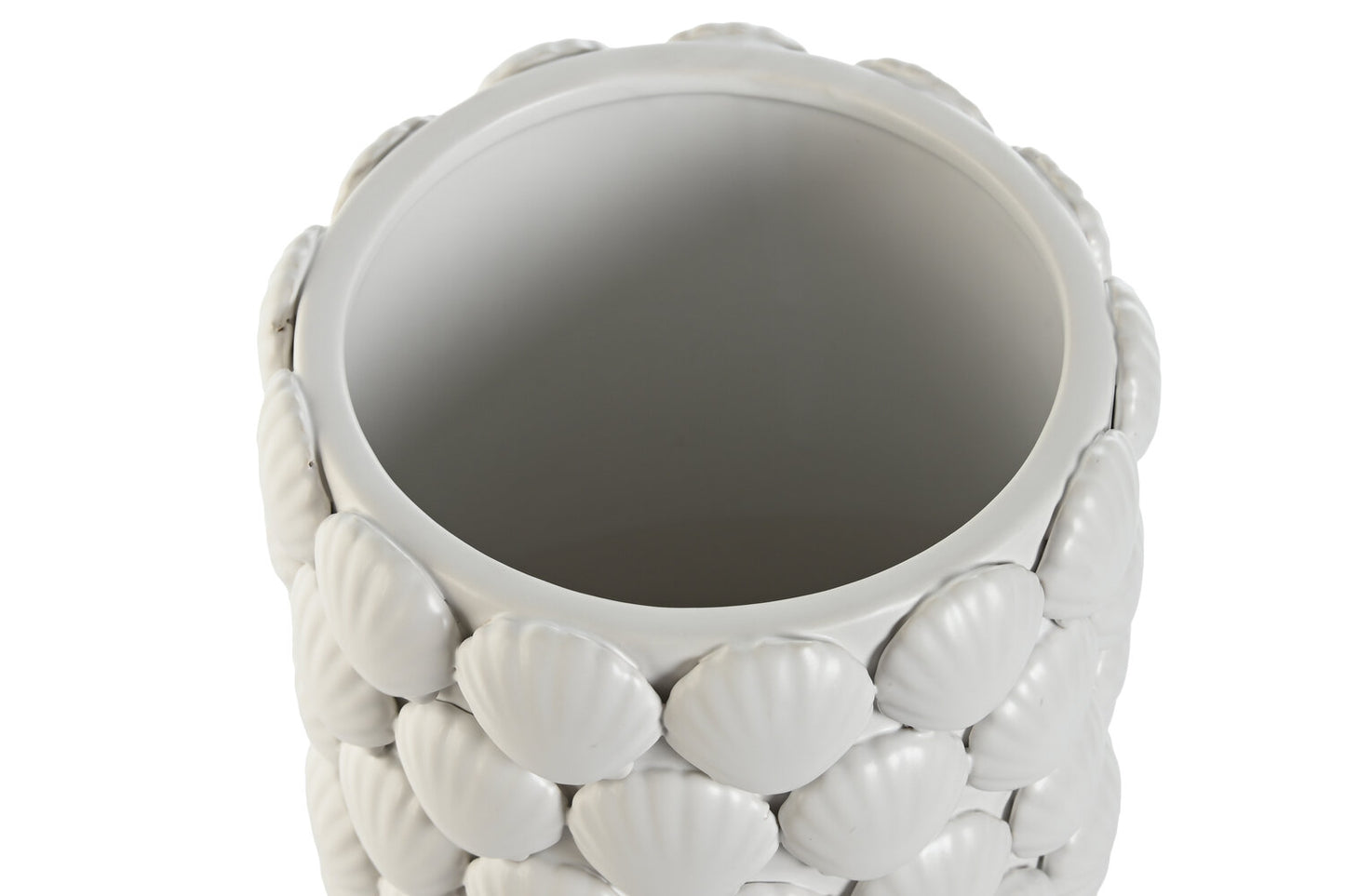 JARRON GRES 16:5X16:5X38:5 CONCHAS BLANCO