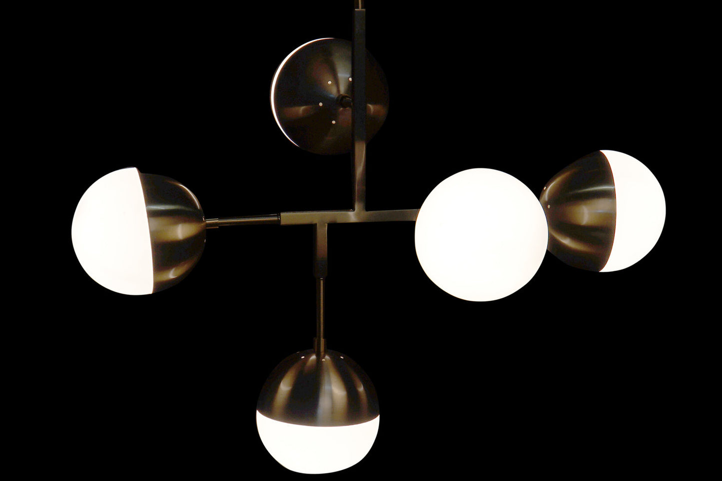 LAMPARA TECHO METAL CRISTAL 74X52X168 E14 5 BOLAS