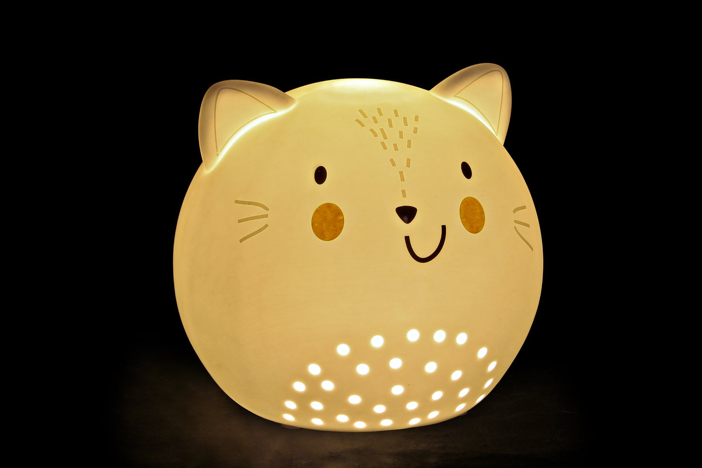 LAMPARA SOBREMESA PORCELANA LED 16X15X14 GATITO