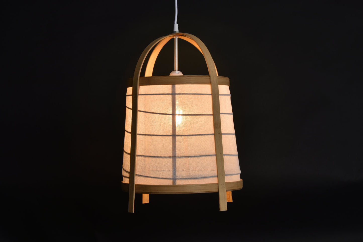 LAMPARA TECHO BAMBU LINO 32X32X45:5 BLANCO