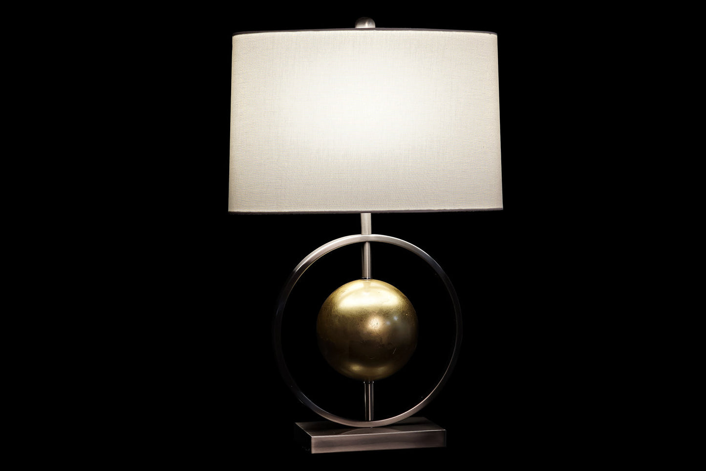 LAMPARA SOBREMESA METAL POLIESTER 40X22X64 BOLA