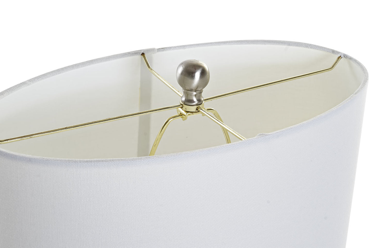 LAMPARA SOBREMESA METAL POLIESTER 40X22X64 BOLA