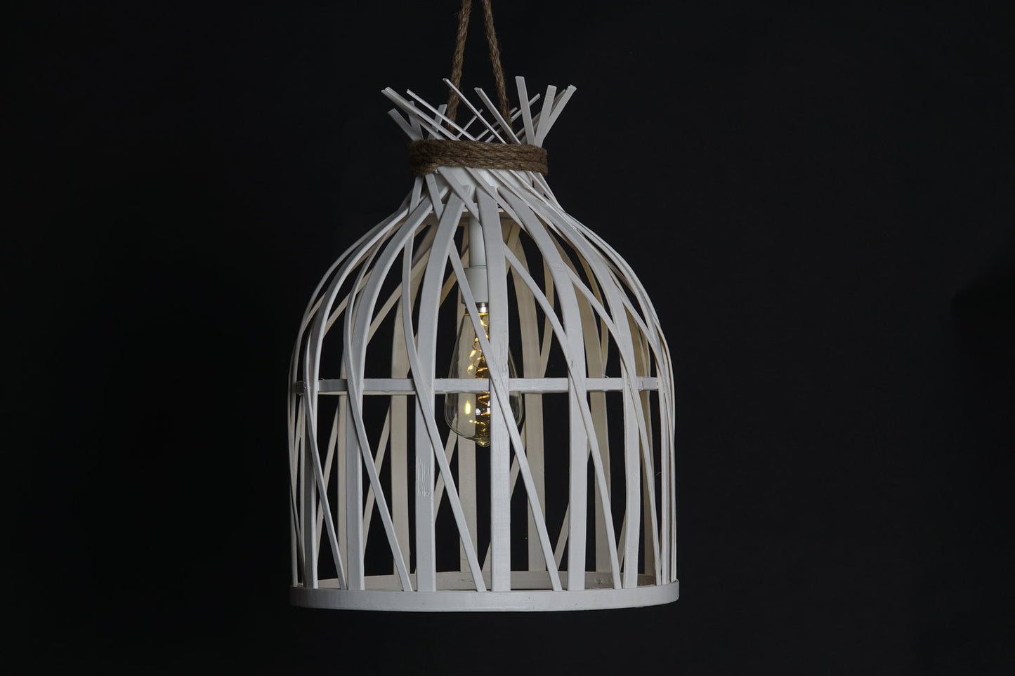 LAMPARA TECHO LED BAMBU 30:5X30:5X40:5 3XAA BLANCO