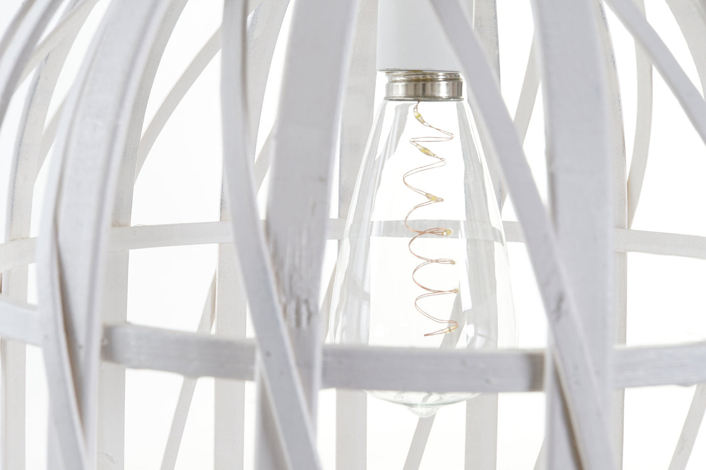 LAMPARA TECHO LED BAMBU 30:5X30:5X40:5 3XAA BLANCO