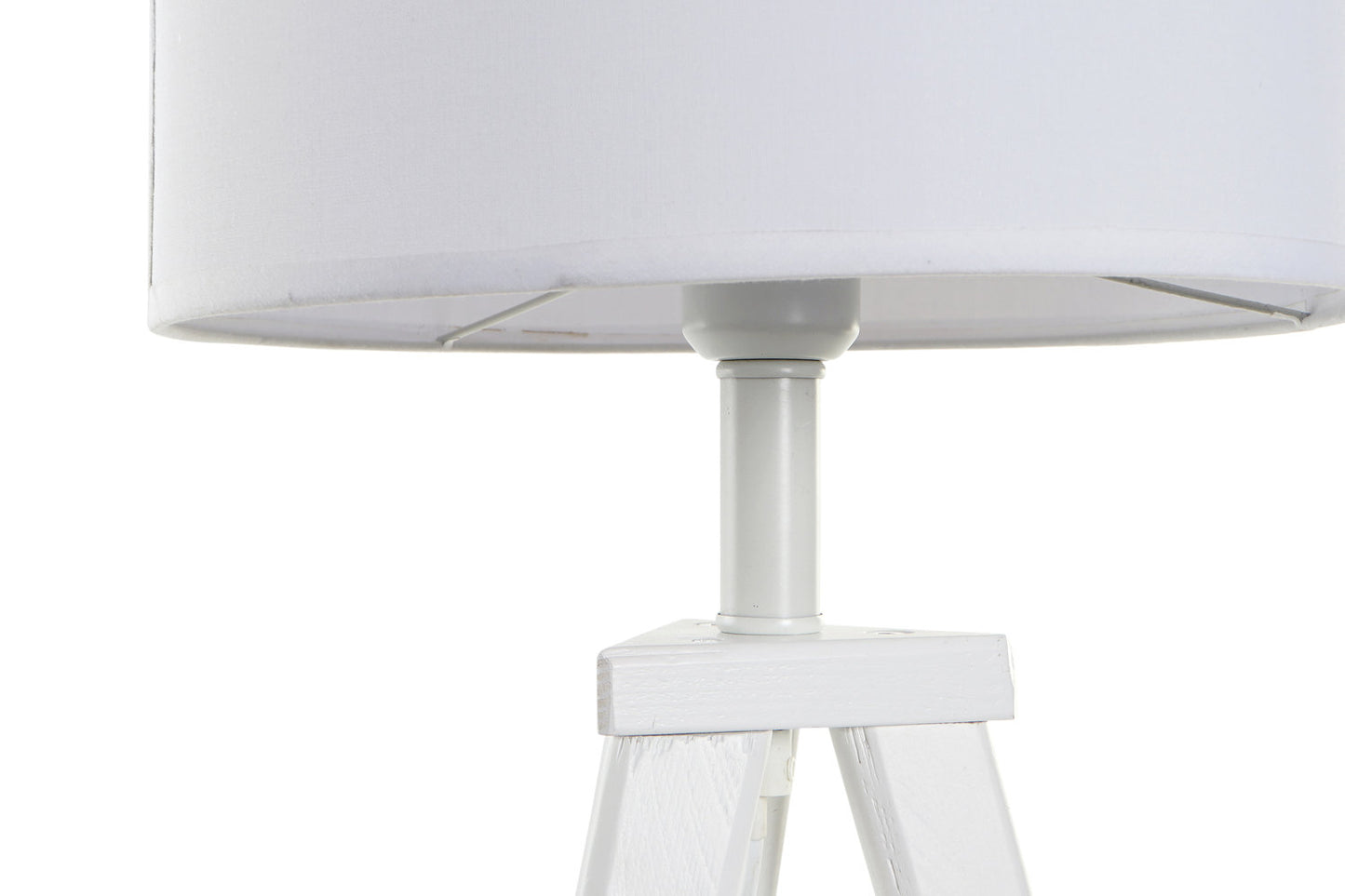 LAMPARA SOBREMESA MADERA POLIESTER 30X30X72 BLANCO