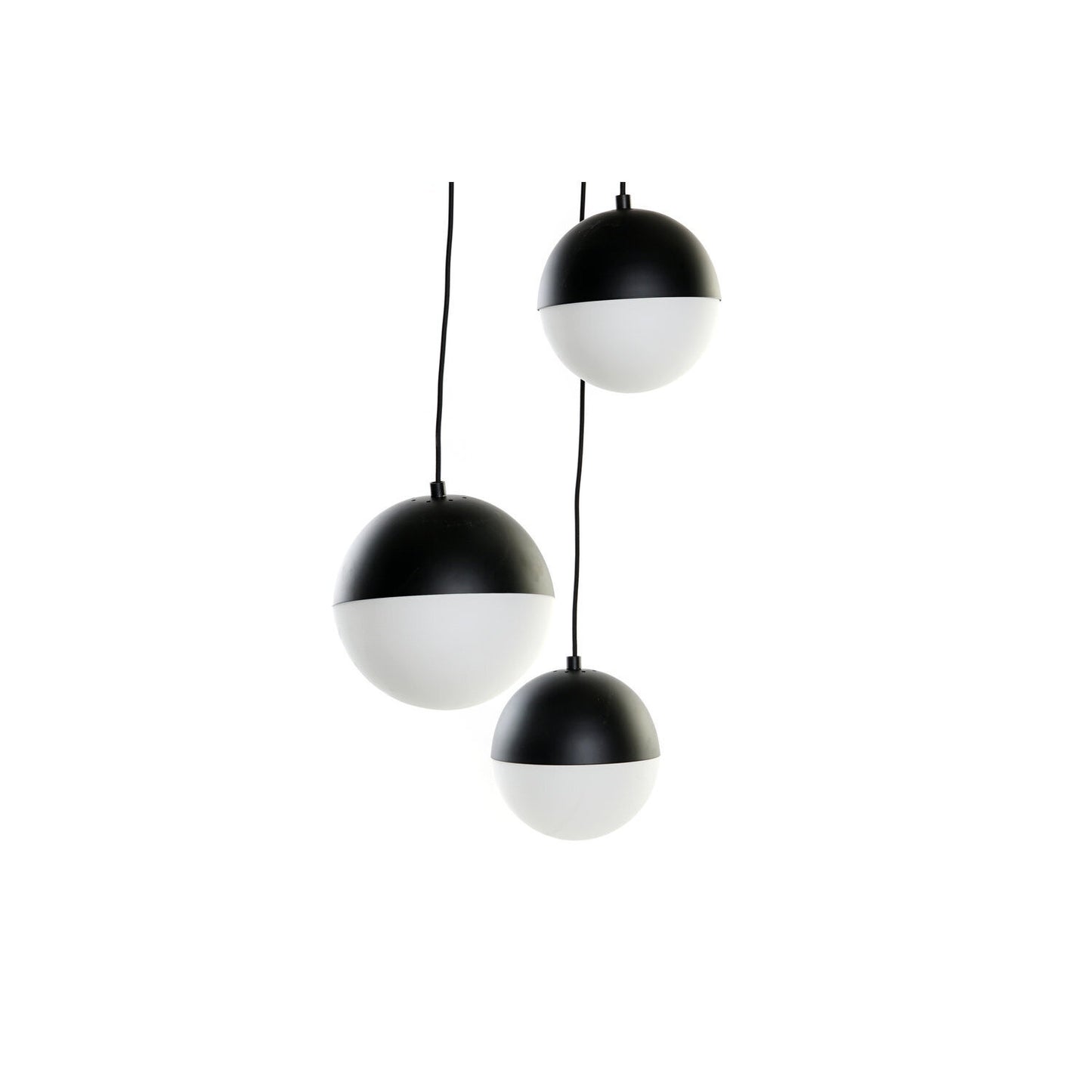 LAMPARA TECHO METAL CRISTAL 40X40X80 BOLAS NEGRO