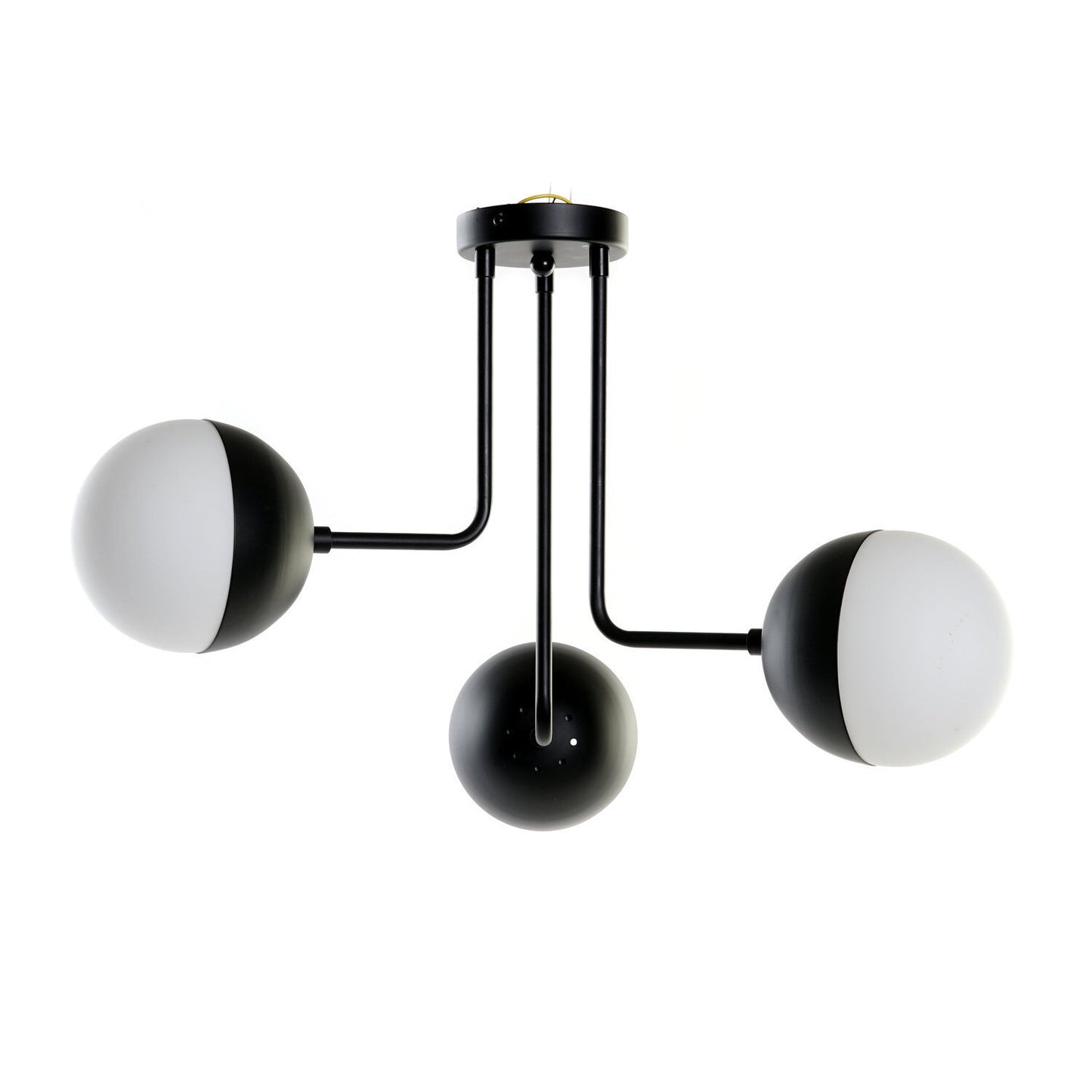 LAMPARA TECHO METAL CRISTAL 61X58X46 BOLAS NEGRO