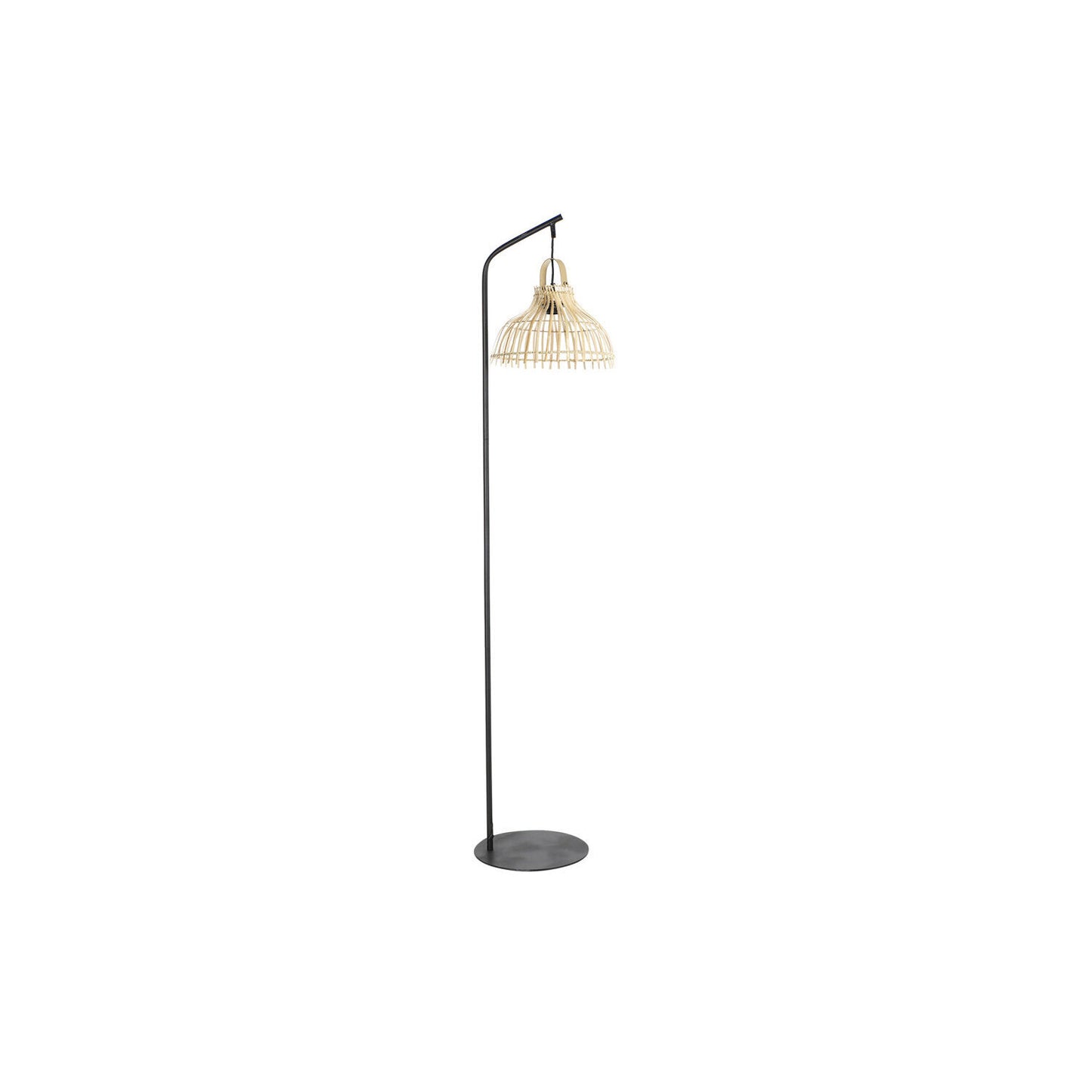 LAMPARA PIE METAL RATAN 40X40X160 BIMBRE NATURAL