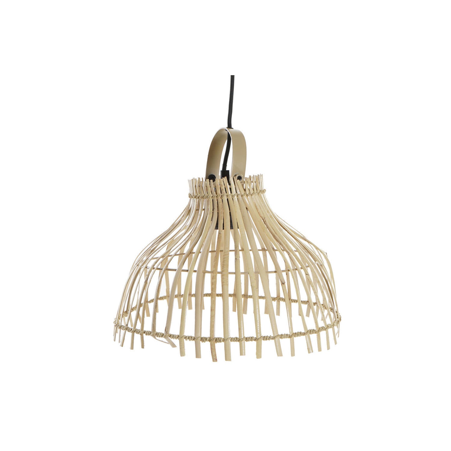 LAMPARA TECHO RATAN 30X30X29 BIMBRE NATURAL MARRON