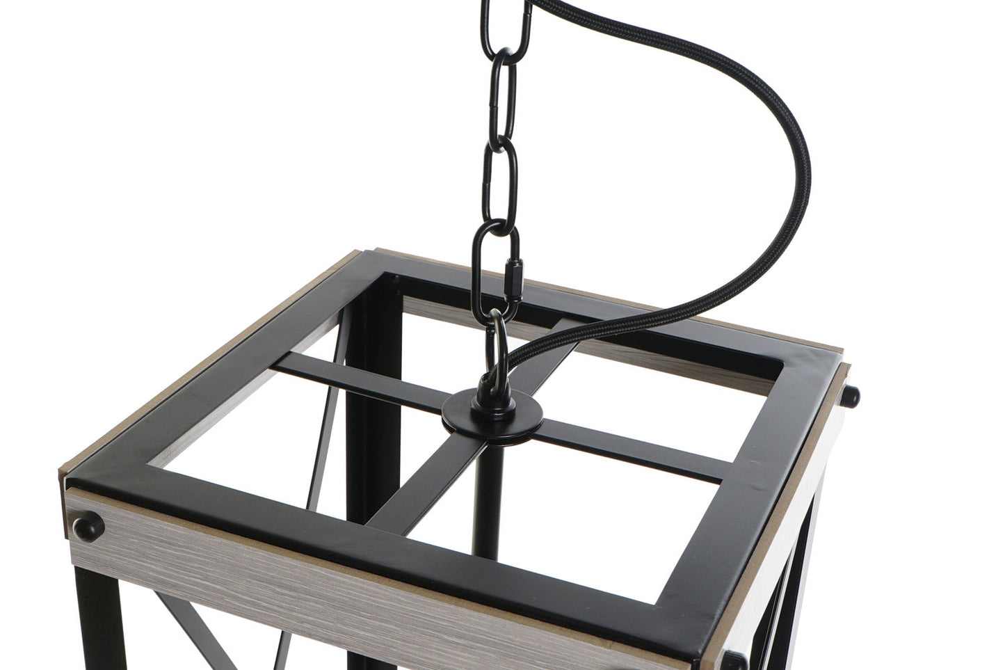 LAMPARA TECHO METAL METAL 25X25X43 E27 MARRON