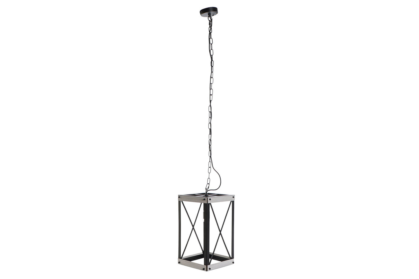 LAMPARA TECHO METAL METAL 25X25X43 E27 MARRON