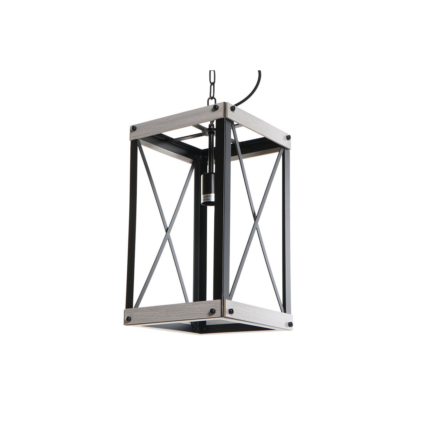 LAMPARA TECHO METAL METAL 25X25X43 E27 MARRON