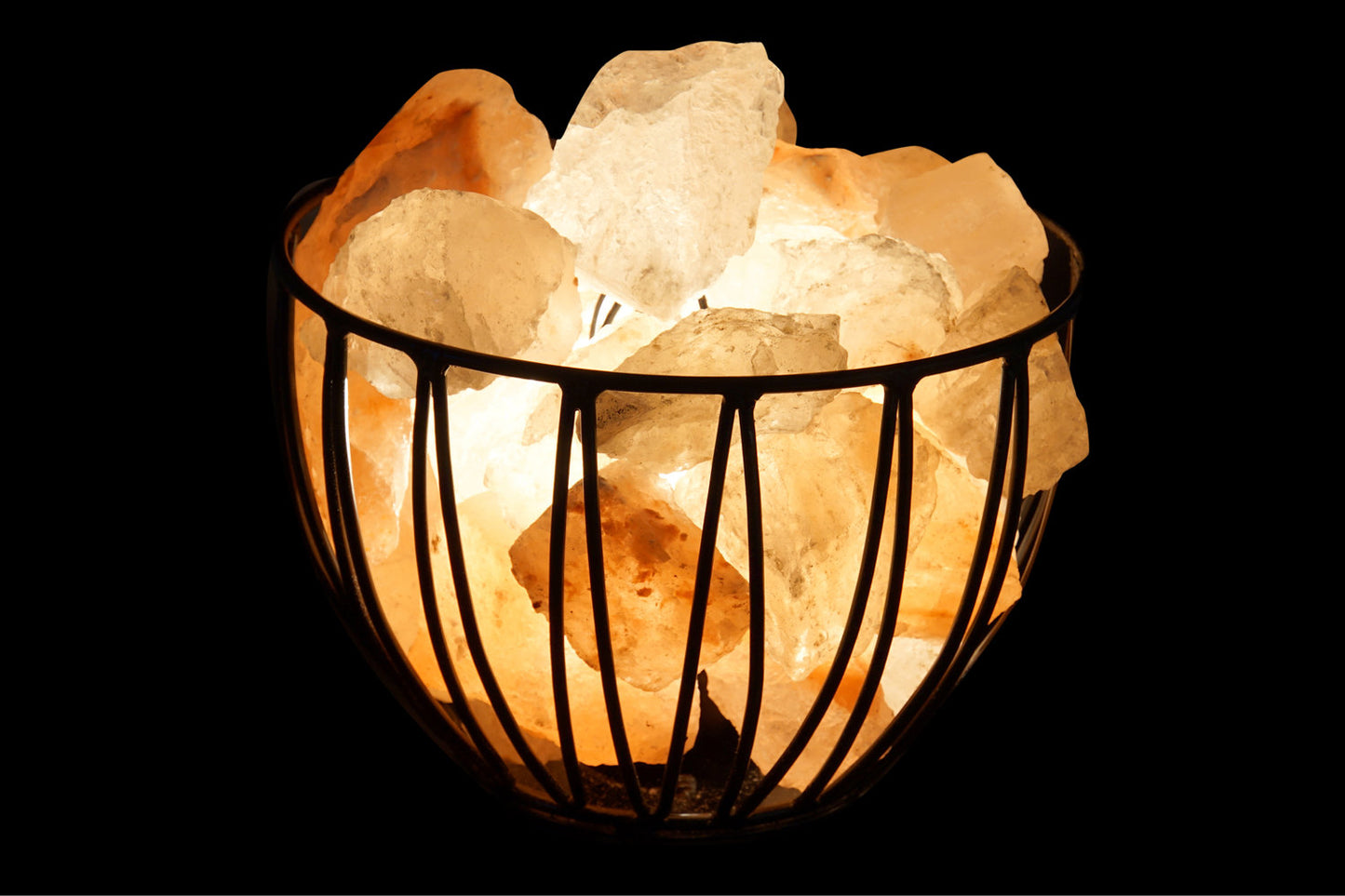 LAMPARA SOBREMESA SAL METAL 23X23X17 CESTA NATURAL