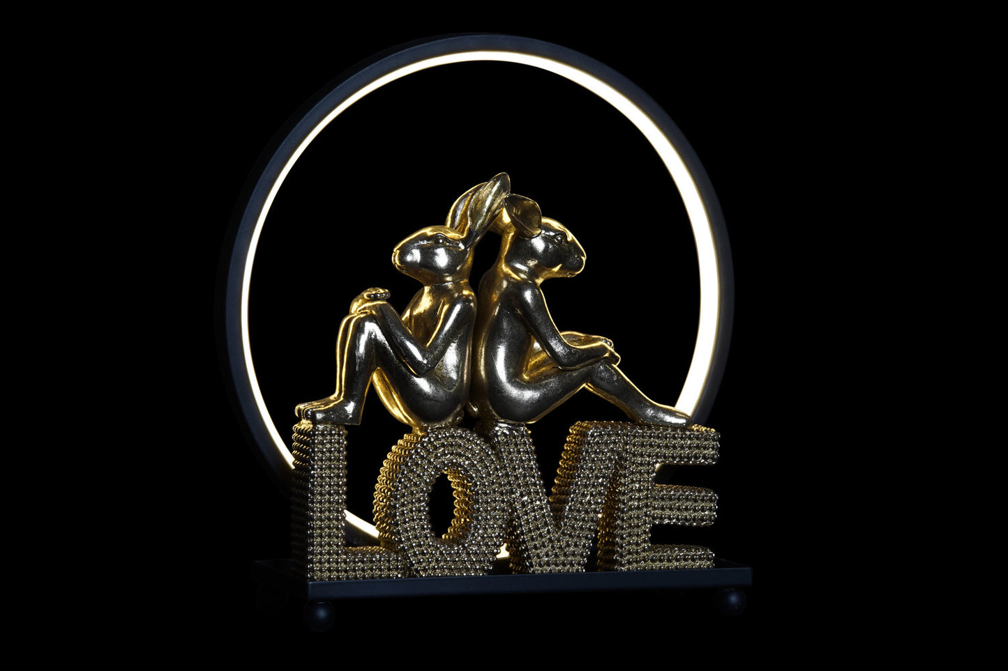 DECORACION LUMINOSA RESINA 30X11X31:5 LOVE CONEJIT