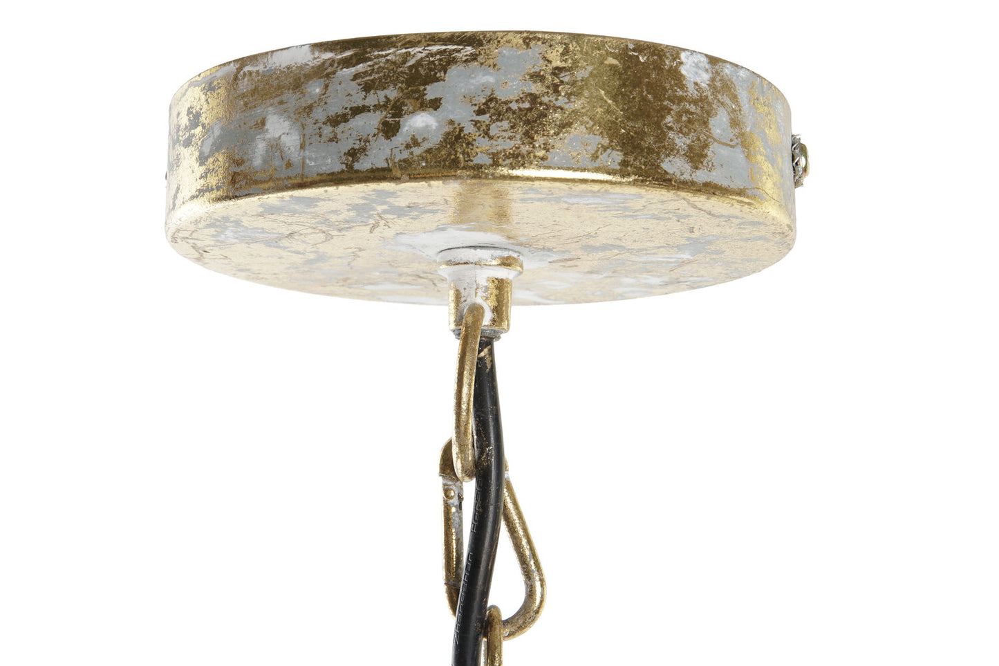 LAMPARA TECHO METAL 33X33X40 HOJAS DECAPE GRIS