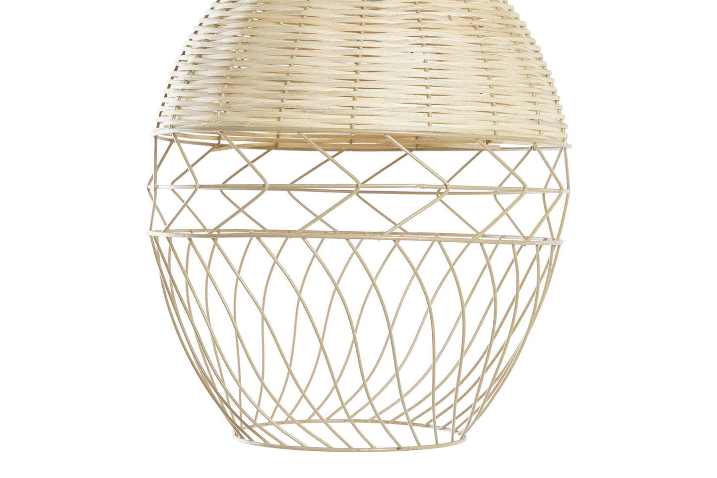 LAMPARA TECHO METAL RATAN 30X30X38 MARRON CLARO