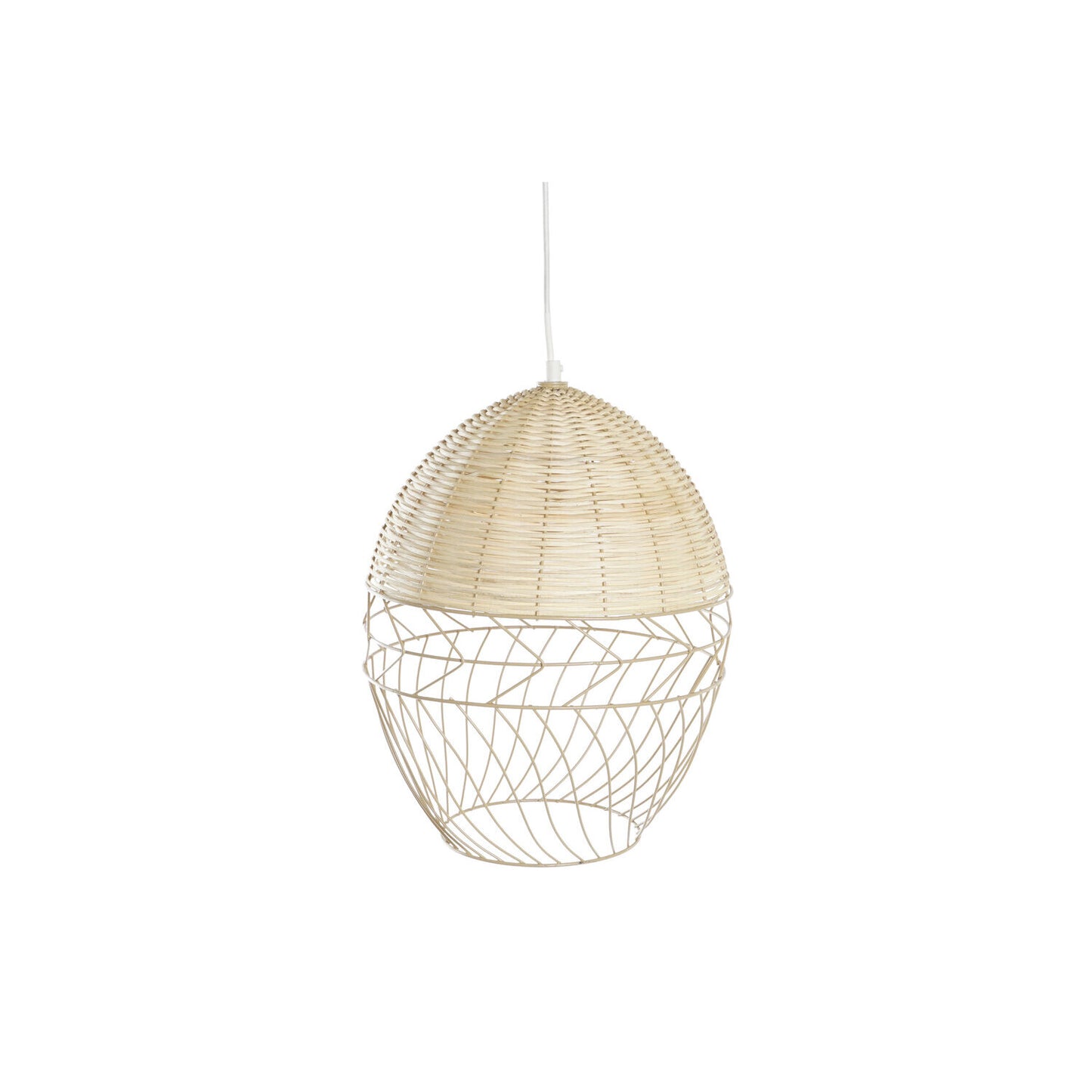 LAMPARA TECHO METAL RATAN 30X30X38 MARRON CLARO