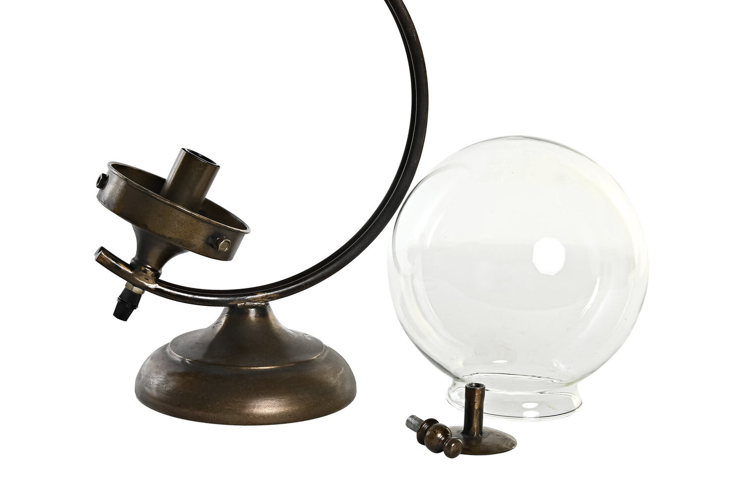 LAMPARA SOBREMESA METAL CRISTAL 25X20X36 BOLA