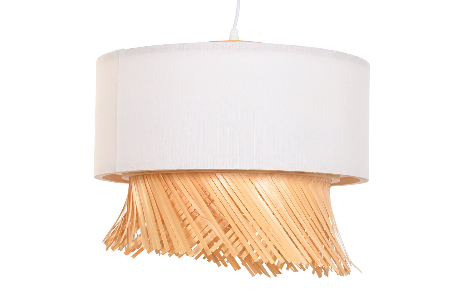 LAMPARA TECHO BAMBU POLIESTER 40X40X39 E27 FLECOS