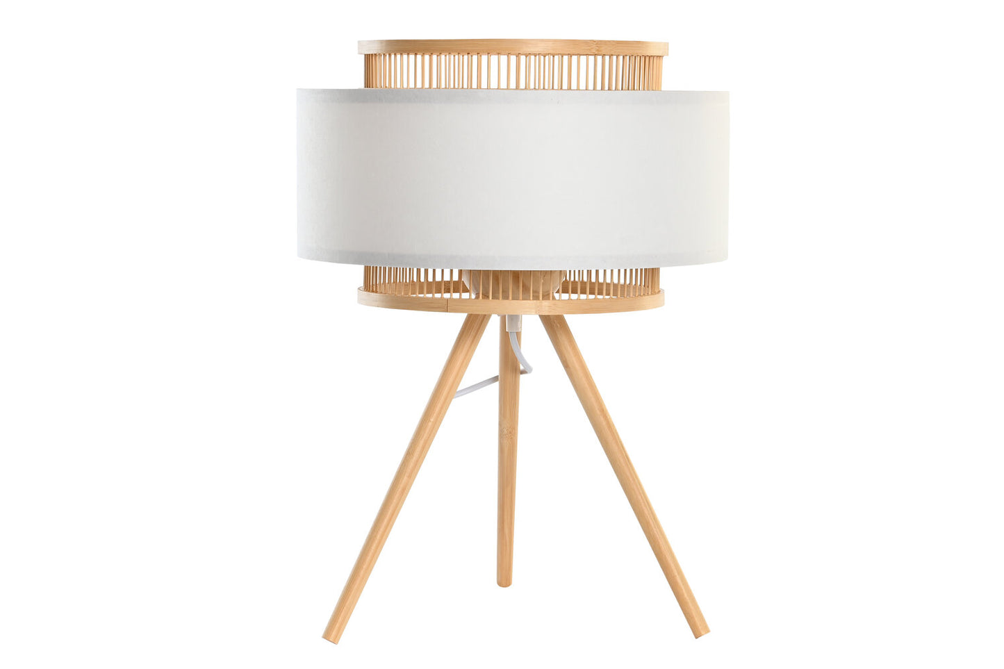 LAMPARA SOBREMESA BAMBU POLIESTER 36X36X48 E27