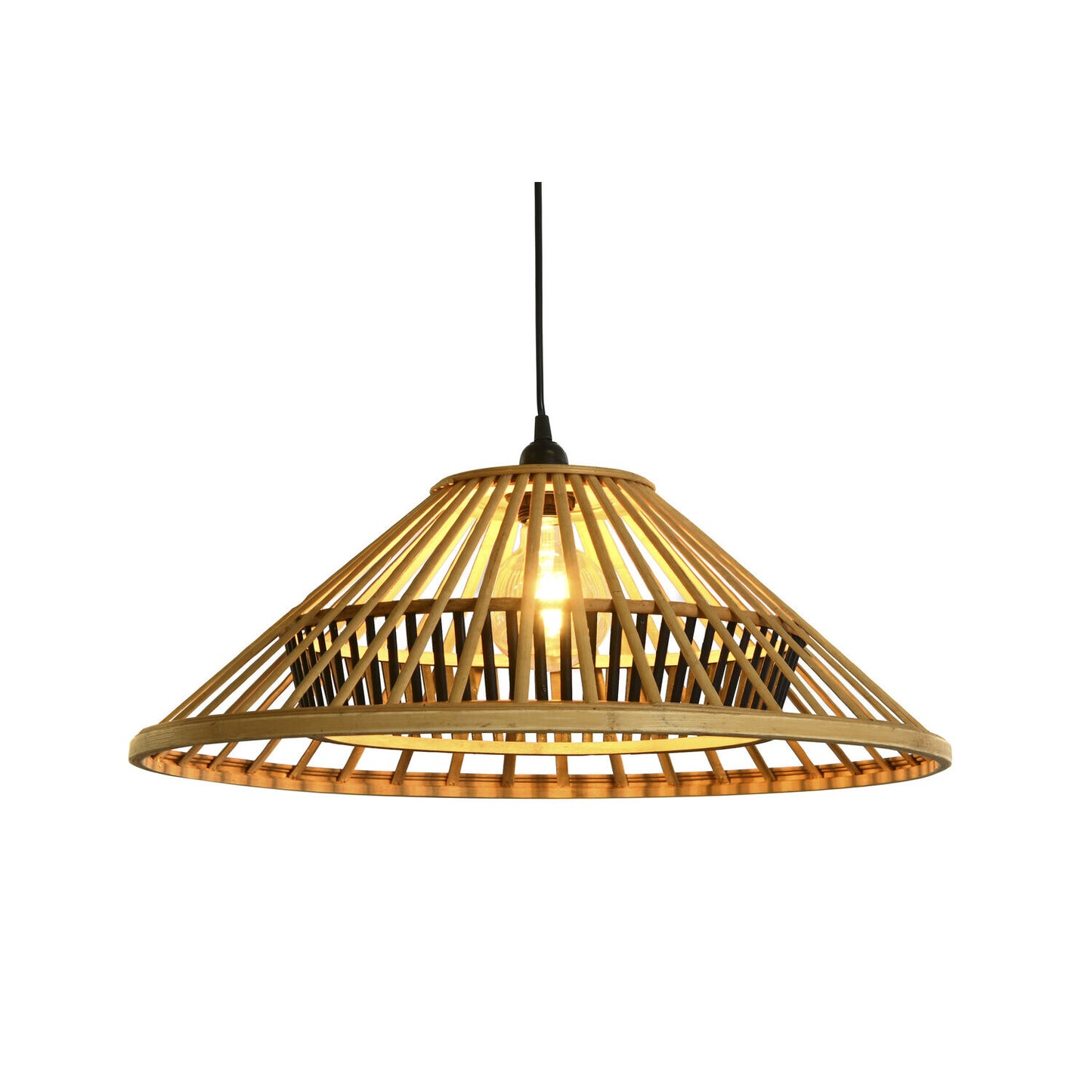 LAMPARA TECHO BAMBU 60X60X26 NATURAL MARRON