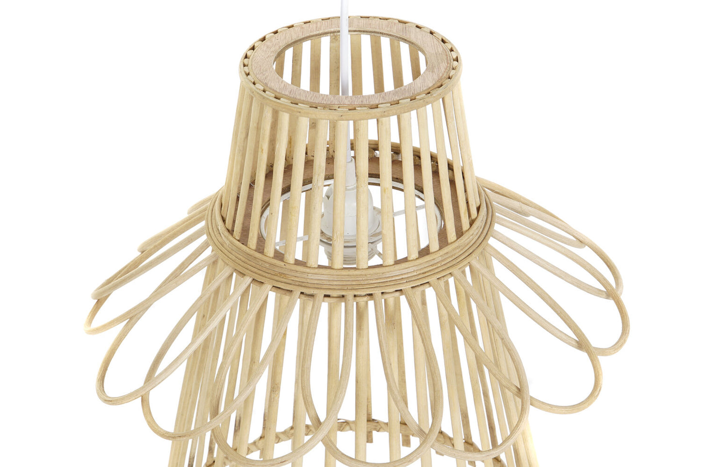 LAMPARA TECHO RATAN 40X40X46 NATURAL MARRON