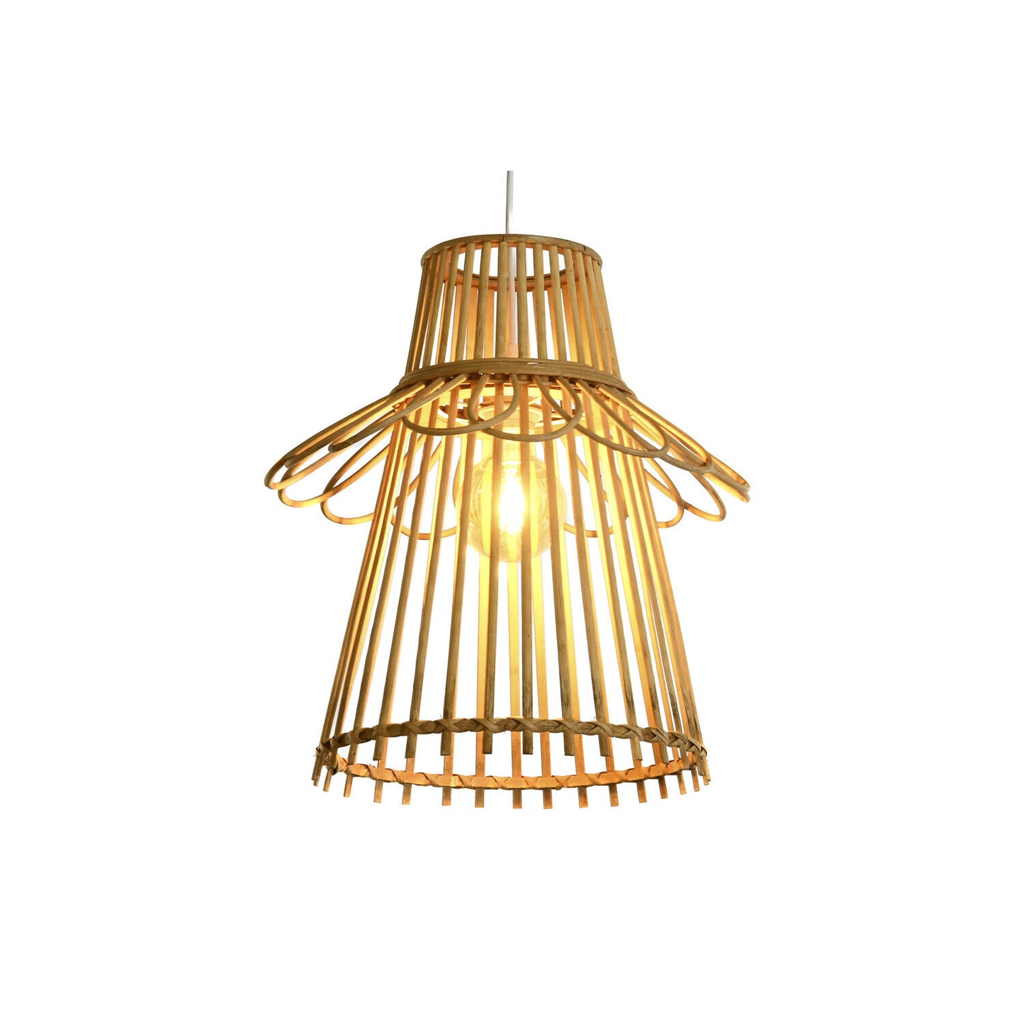 LAMPARA TECHO RATAN 40X40X46 NATURAL MARRON