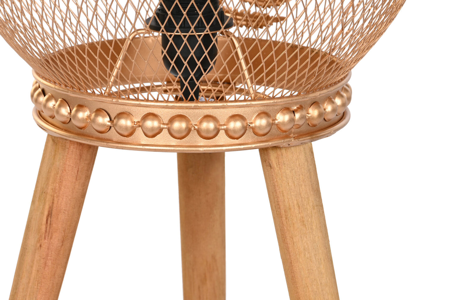 LAMPARA SOBREMESA METAL PINO 32X32X90 HOJA DORADO